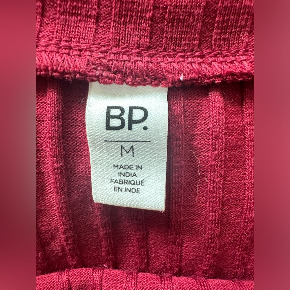 BP - Maroon Ruched Ribbed Bodycon Midi Dress - Size Medium - Picture 5 of 5